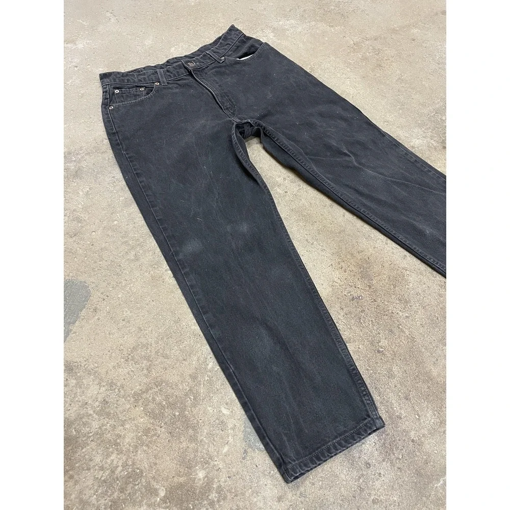 Levis 512 Jeans Womens 14 Petite Black Charcoal Wash Slim Fit Straight Leg Denim